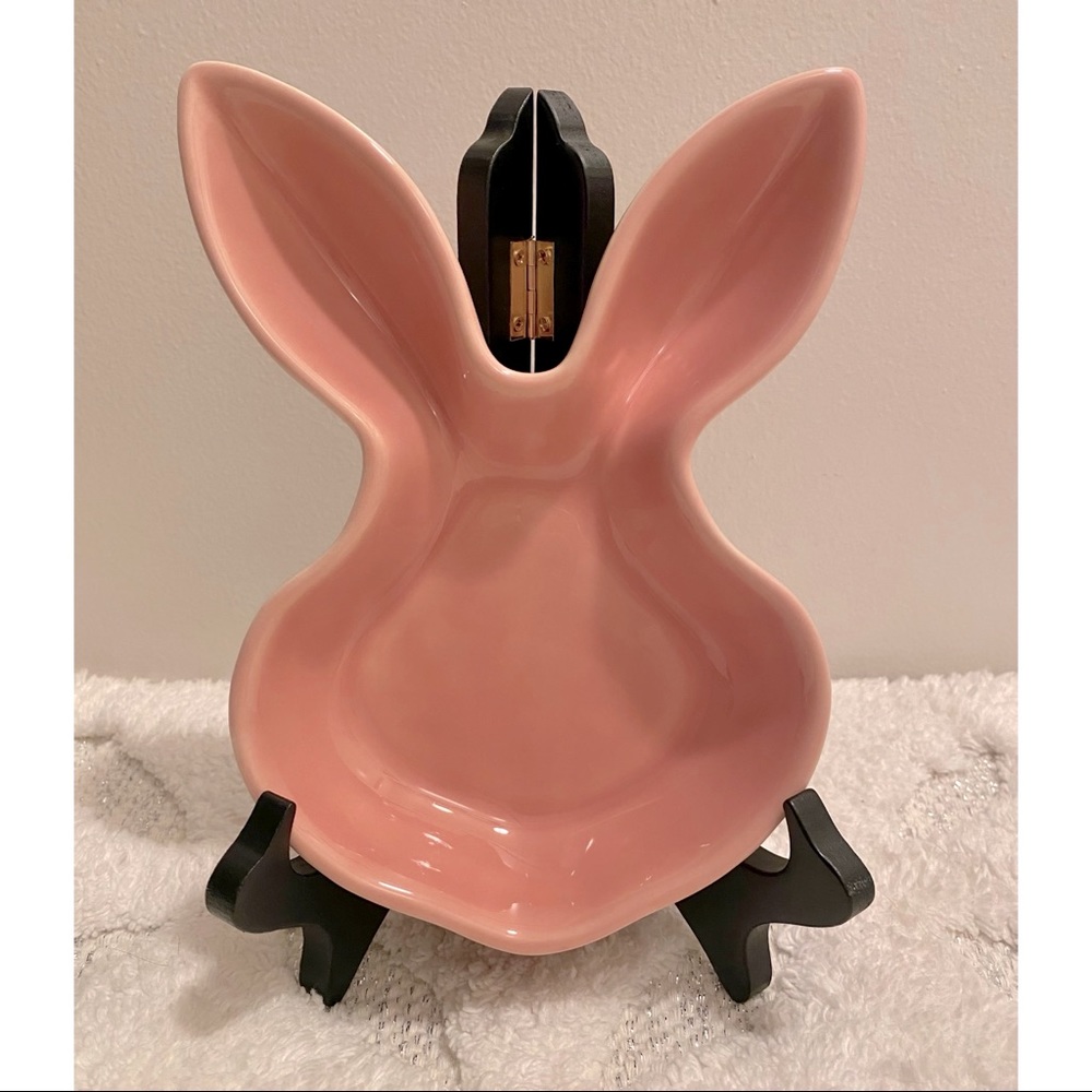 Pink Ceramic Bunny Shaped Candy Dish